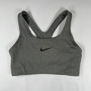 Nike Dri-Fit Swoosh Training Racerback Sports Bra Gray Light Support Unpadded M